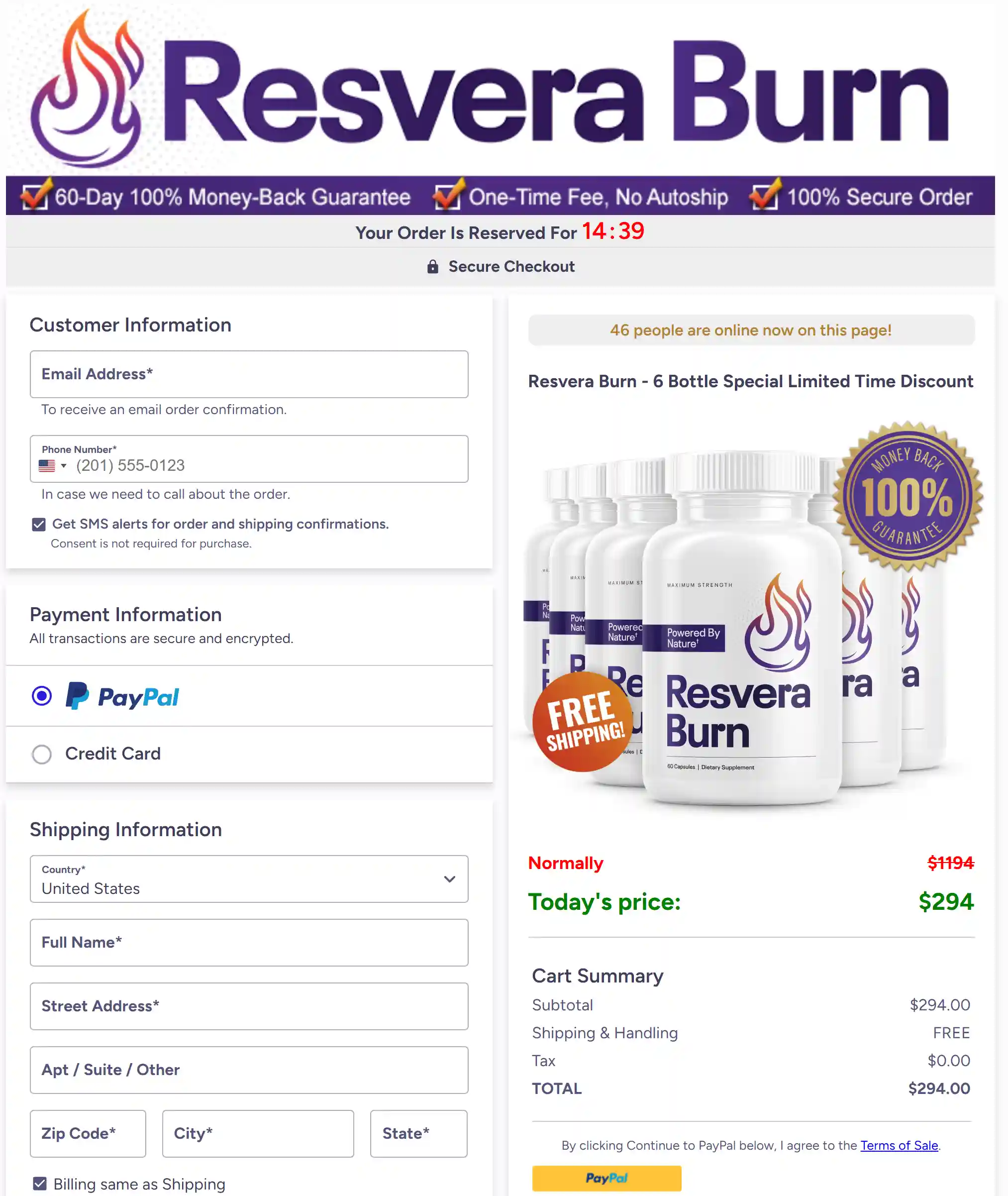 ResveraBurn Image payment snap